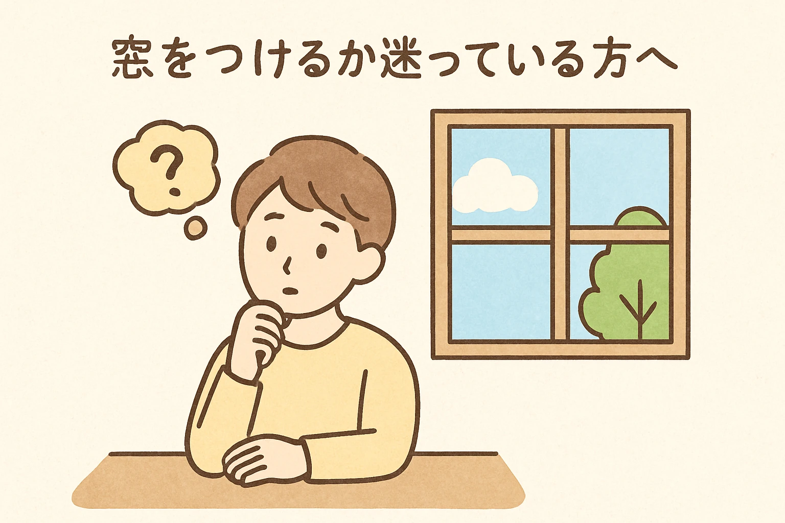 Firefly_GPT_🪟 窓をつけるか迷っている方へ　優しいイラスト 185916