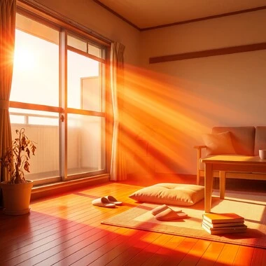 西日でリビングが暑い原因と窓でできる西日対策の__ケーススタディ_before